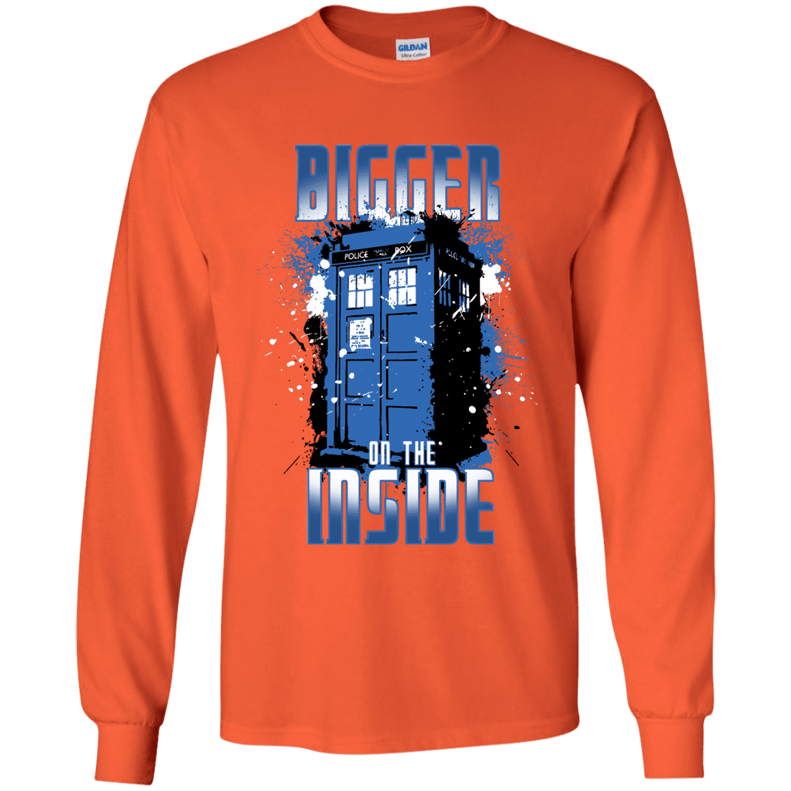 T-Shirts Orange / YS Bigger on the Inside Youth Long Sleeve T-Shirt