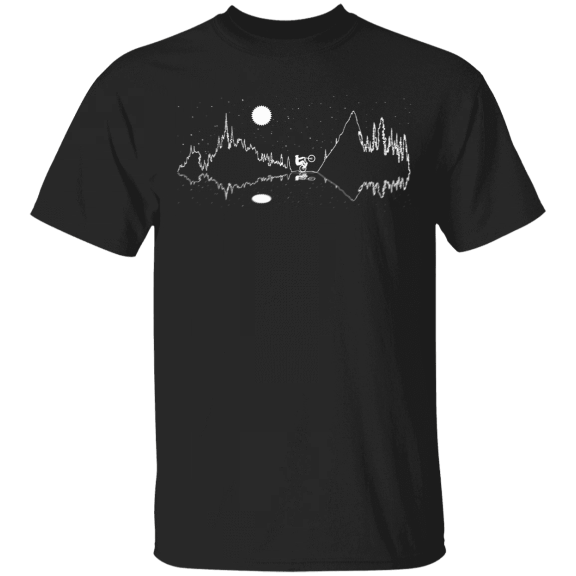 T-Shirts Black / S Bike Line Art with Reflection T-Shirt