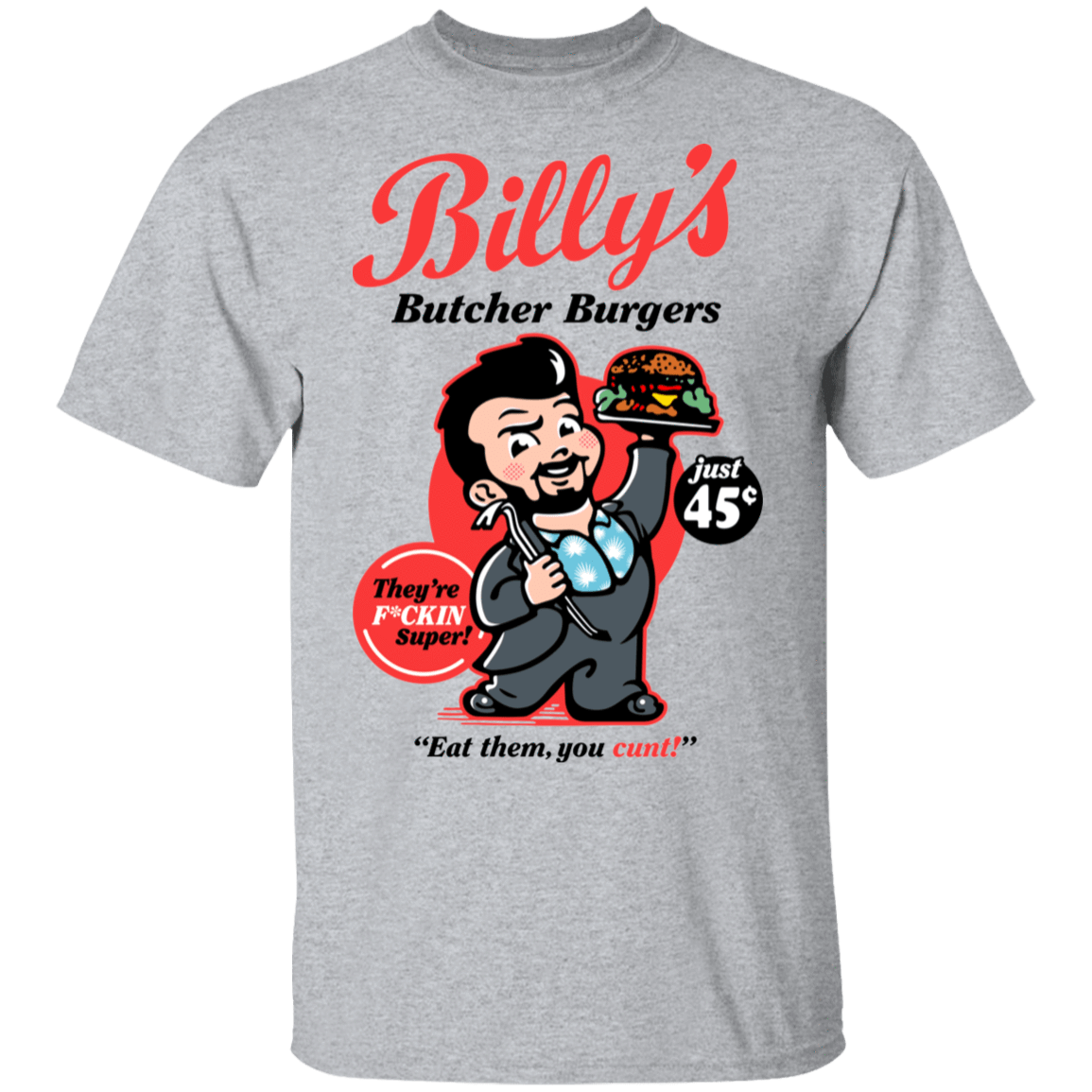 T-Shirts Sport Grey / S Billy Butcher Burgers T-Shirt