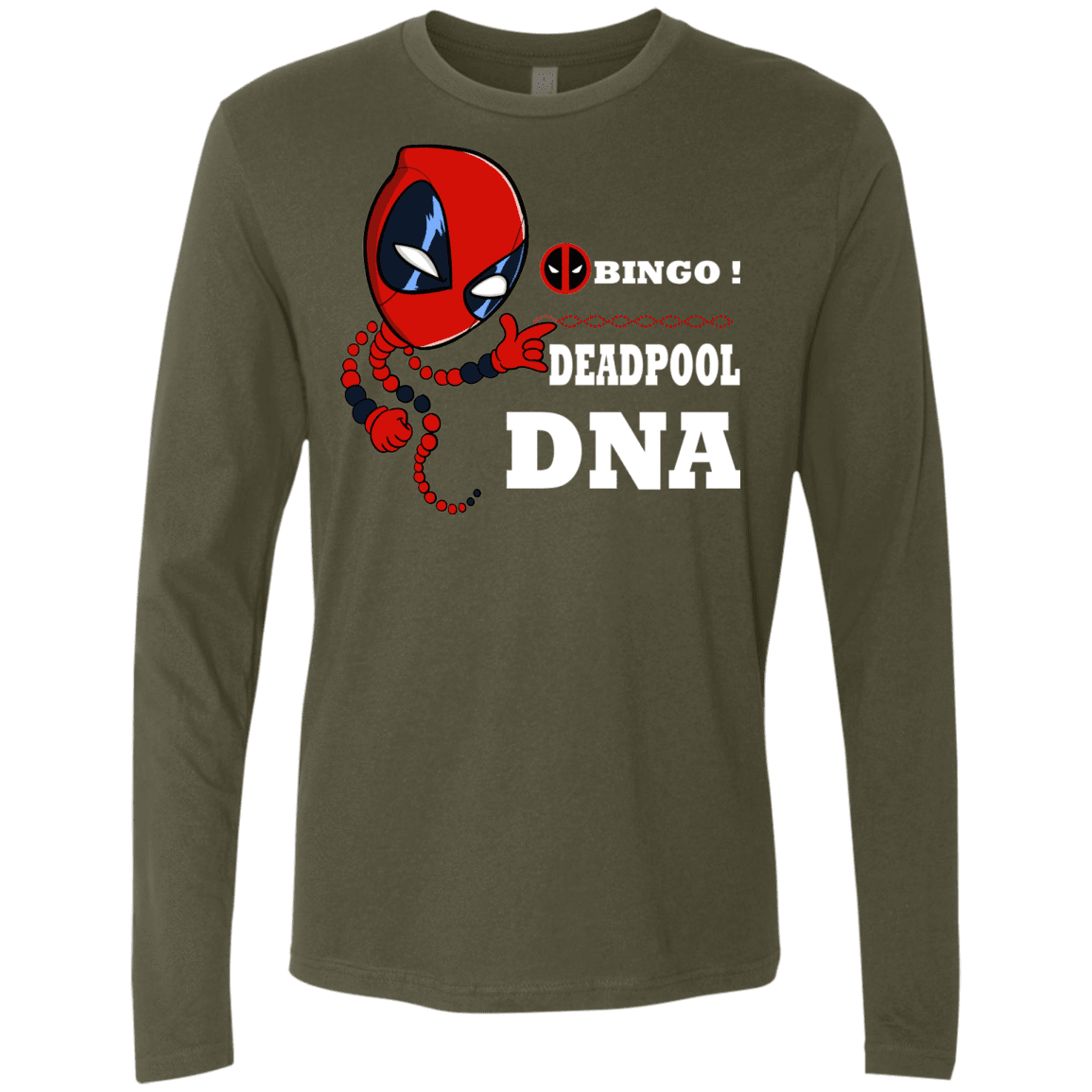 T-Shirts Military Green / S Bingo Deadpool Men's Premium Long Sleeve