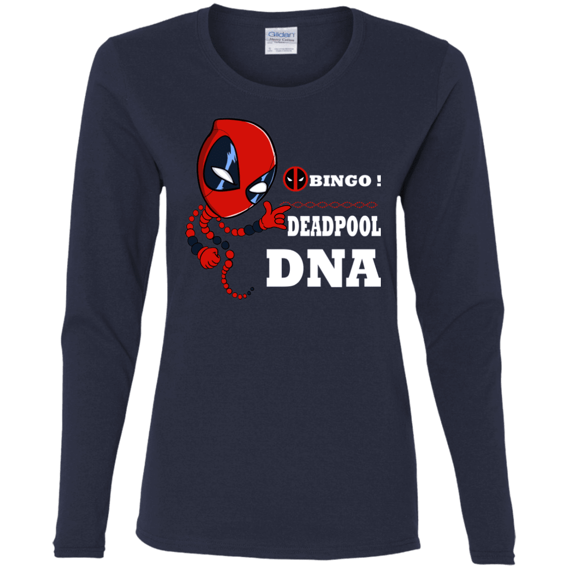 T-Shirts Navy / S Bingo Deadpool Women's Long Sleeve T-Shirt