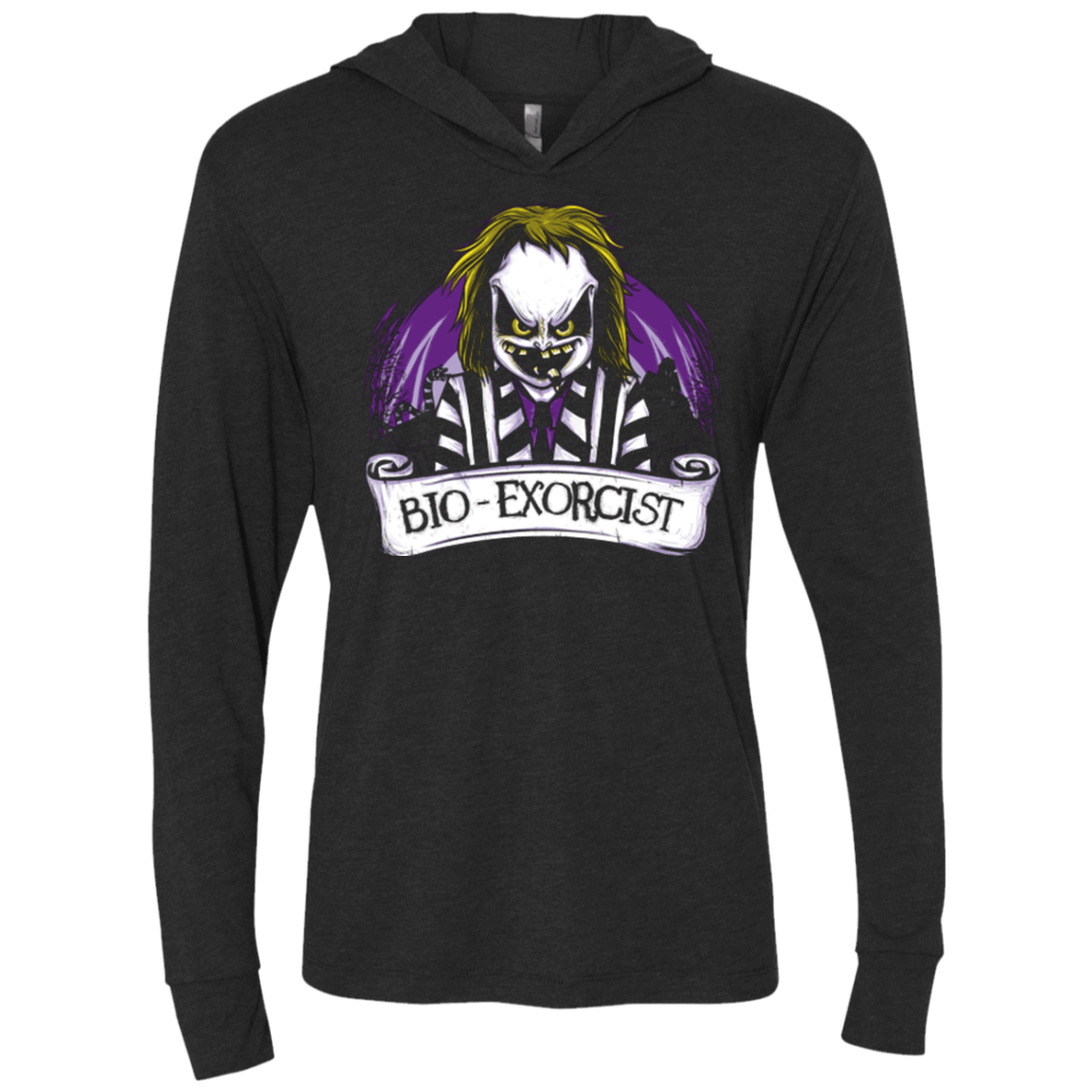 T-Shirts Vintage Black / X-Small Bio exorcist Triblend Long Sleeve Hoodie Tee