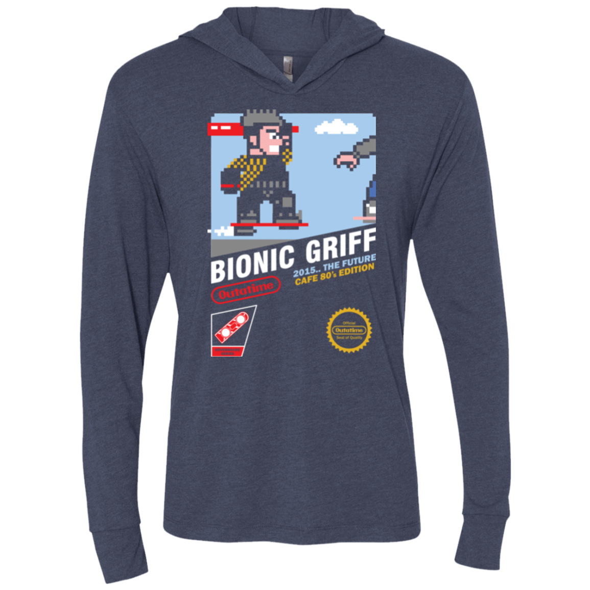 T-Shirts Vintage Navy / X-Small Bionic Griff Triblend Long Sleeve Hoodie Tee