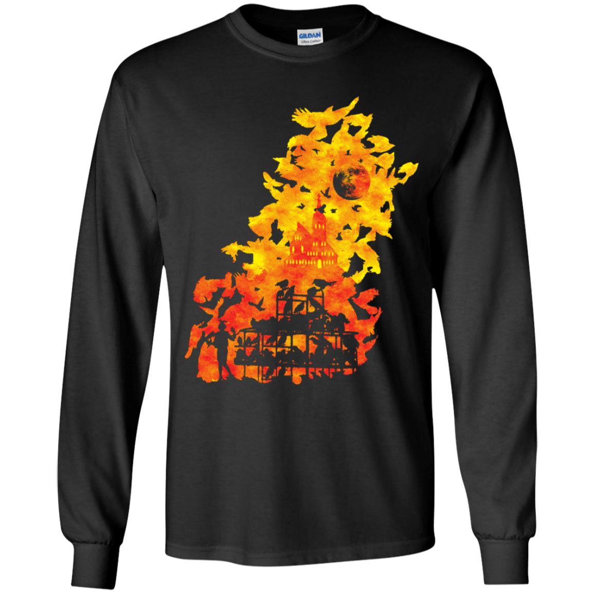 T-Shirts Black / YS Birds Of Terror Youth Long Sleeve T-Shirt