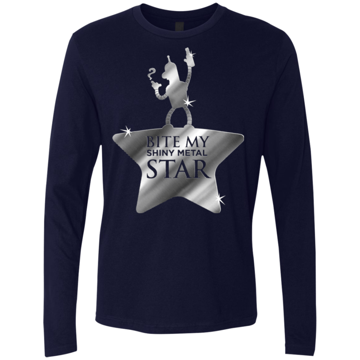 T-Shirts Midnight Navy / S Bite my Shiny Metal Star Men's Premium Long Sleeve