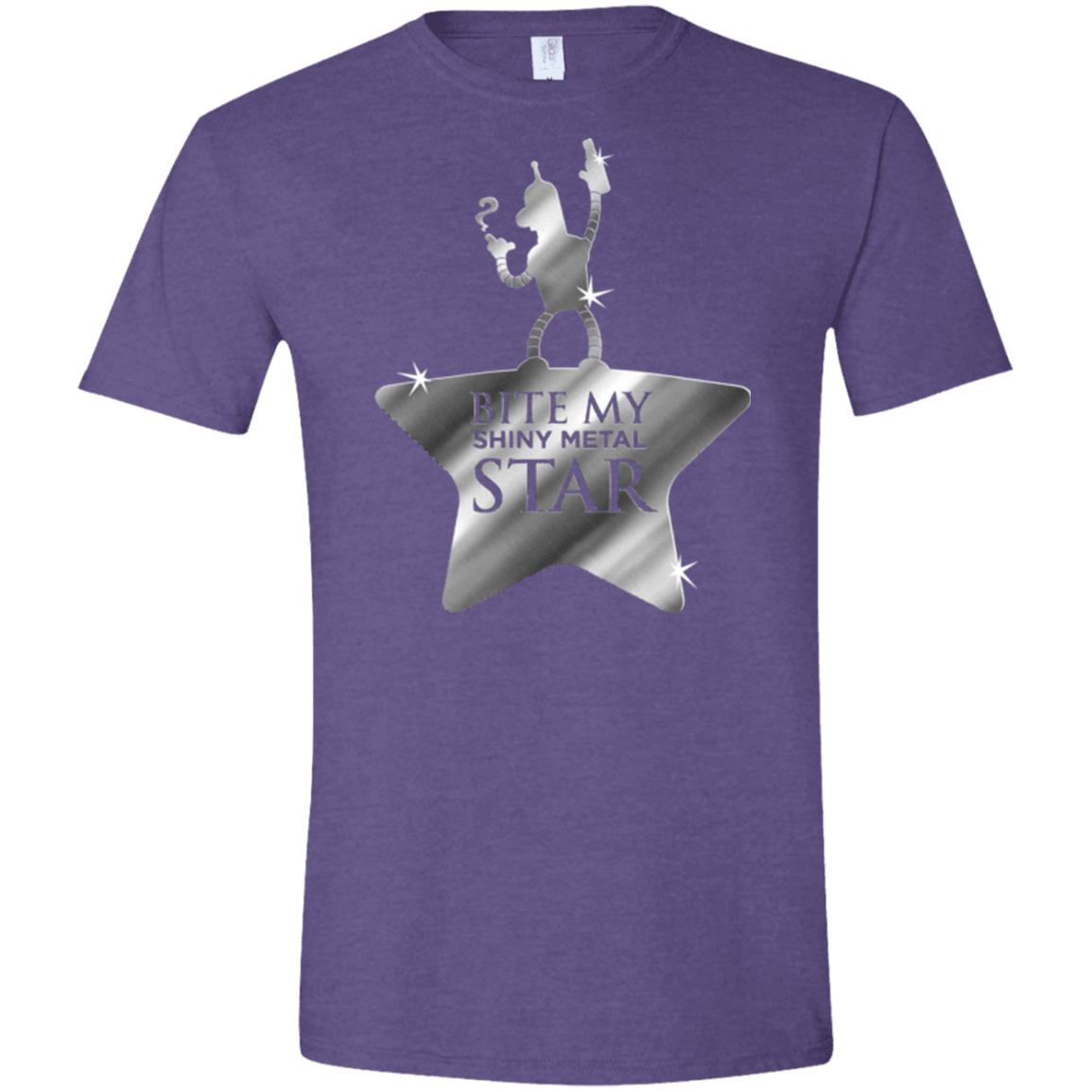T-Shirts Heather Purple / S Bite my Shiny Metal Star Men's Semi-Fitted Softstyle