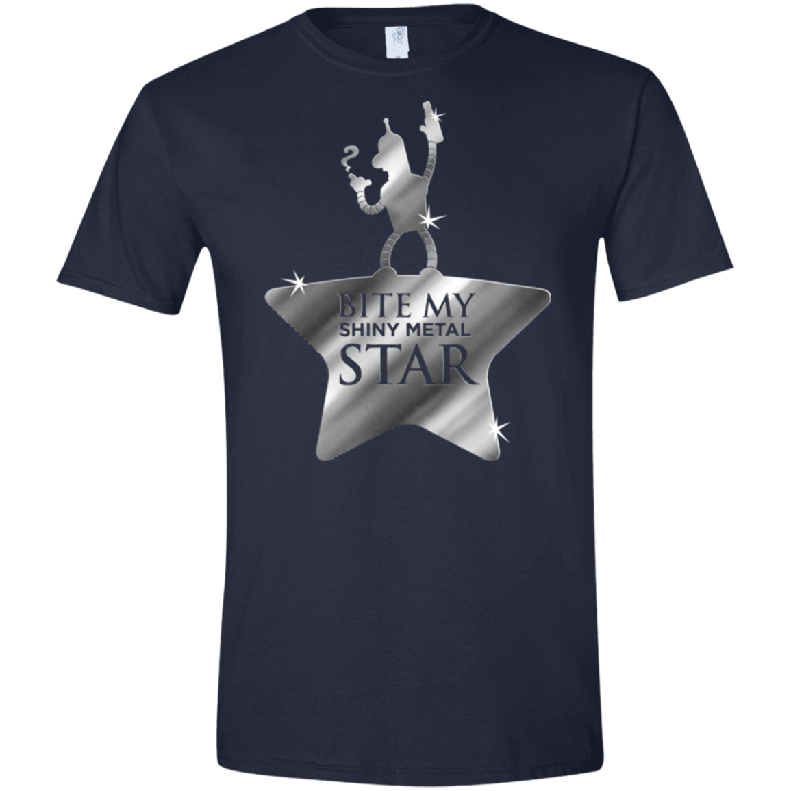 T-Shirts Navy / X-Small Bite my Shiny Metal Star Men's Semi-Fitted Softstyle