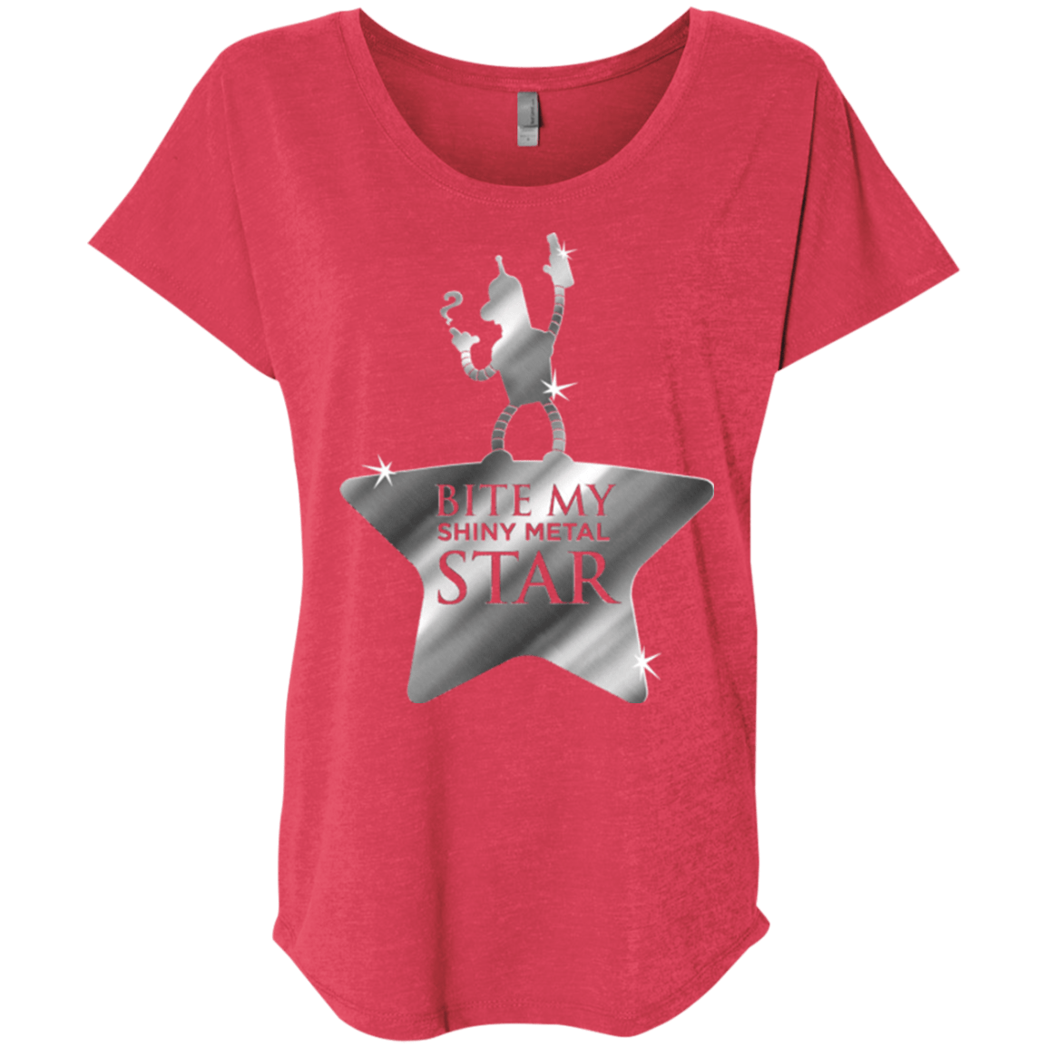 T-Shirts Vintage Red / X-Small Bite my Shiny Metal Star Triblend Dolman Sleeve