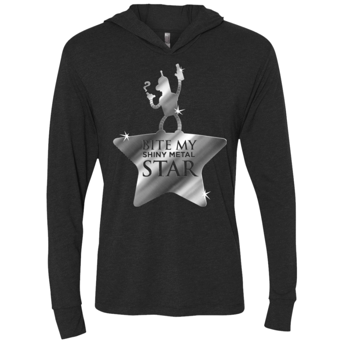 T-Shirts Vintage Black / X-Small Bite my Shiny Metal Star Triblend Long Sleeve Hoodie Tee