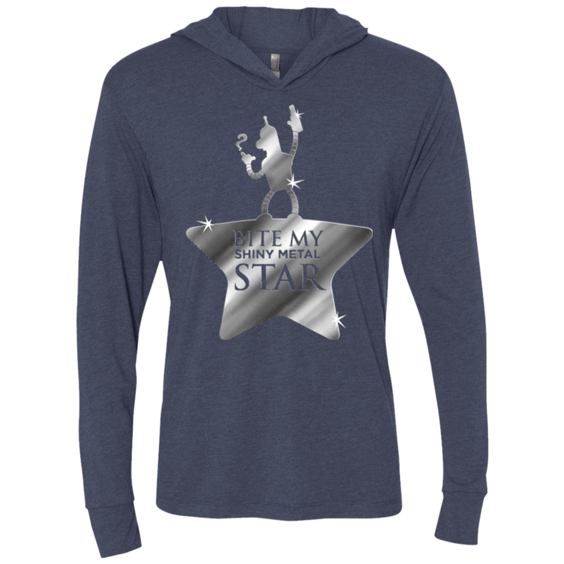 T-Shirts Vintage Navy / X-Small Bite my Shiny Metal Star Triblend Long Sleeve Hoodie Tee