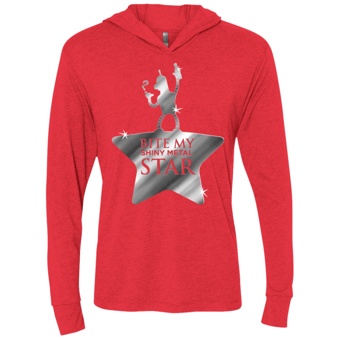 T-Shirts Vintage Red / X-Small Bite my Shiny Metal Star Triblend Long Sleeve Hoodie Tee