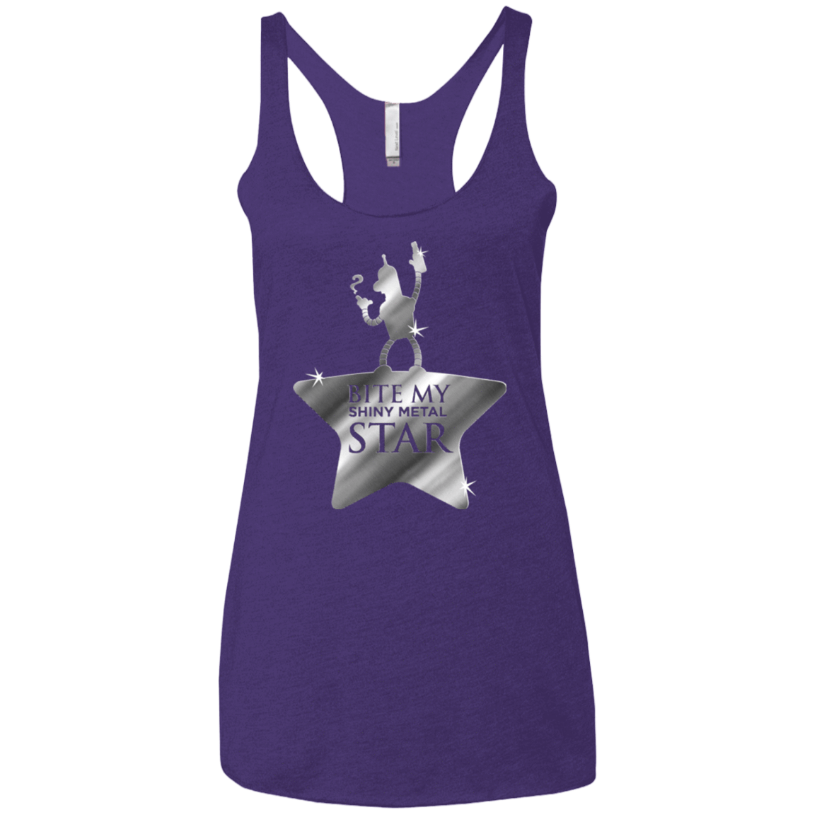 T-Shirts Purple Rush / X-Small Bite my Shiny Metal Star Women's Triblend Racerback Tank