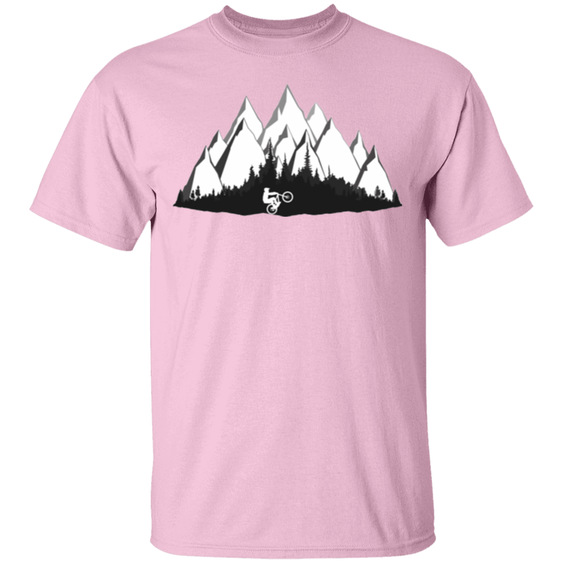 T-Shirts Light Pink / S Black and White Mountain Bike T-Shirt
