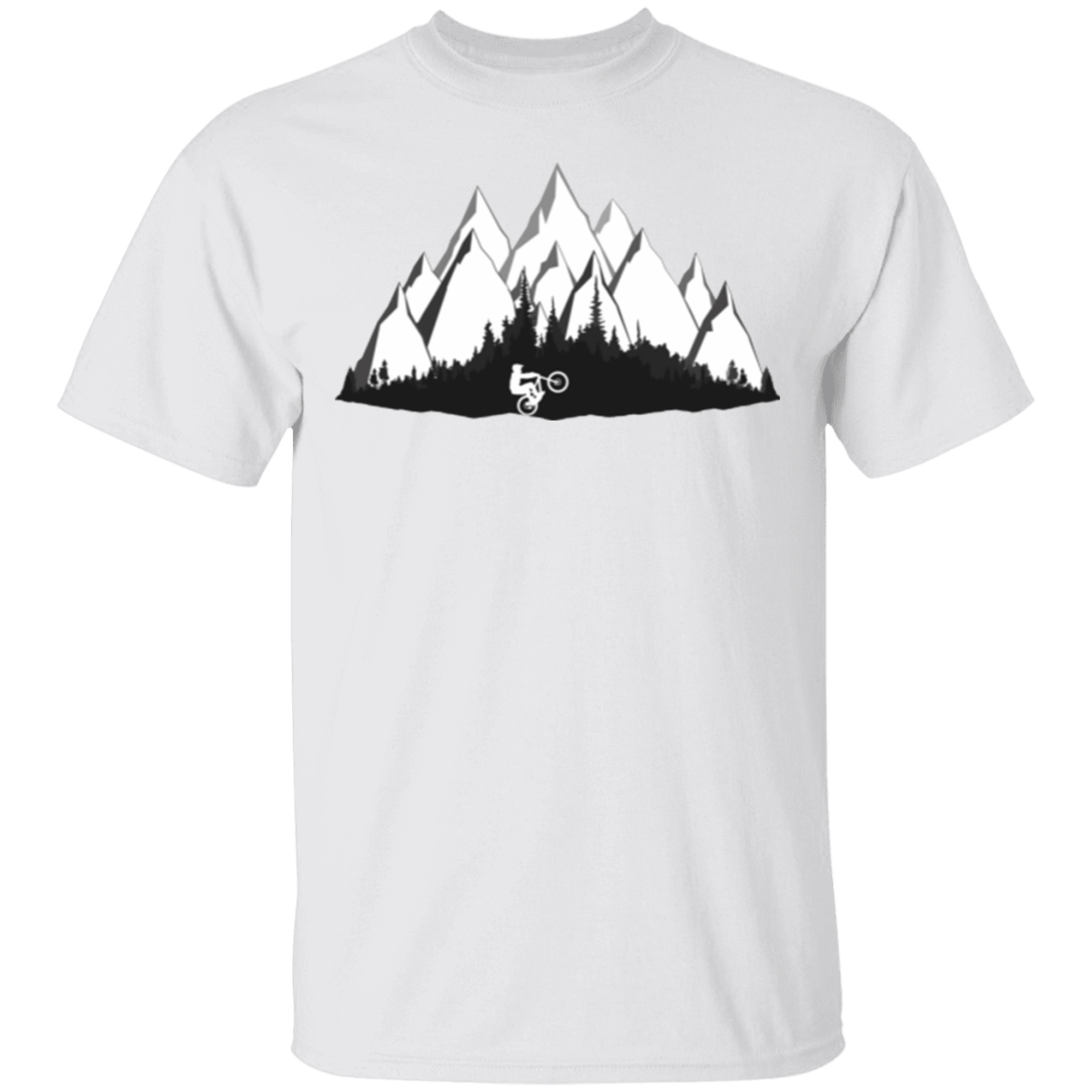 T-Shirts White / S Black and White Mountain Bike T-Shirt