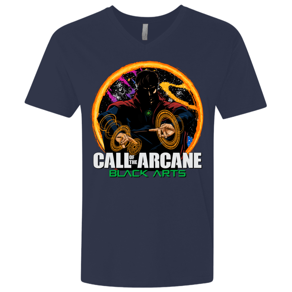 T-Shirts Midnight Navy / X-Small Black arts Men's Premium V-Neck