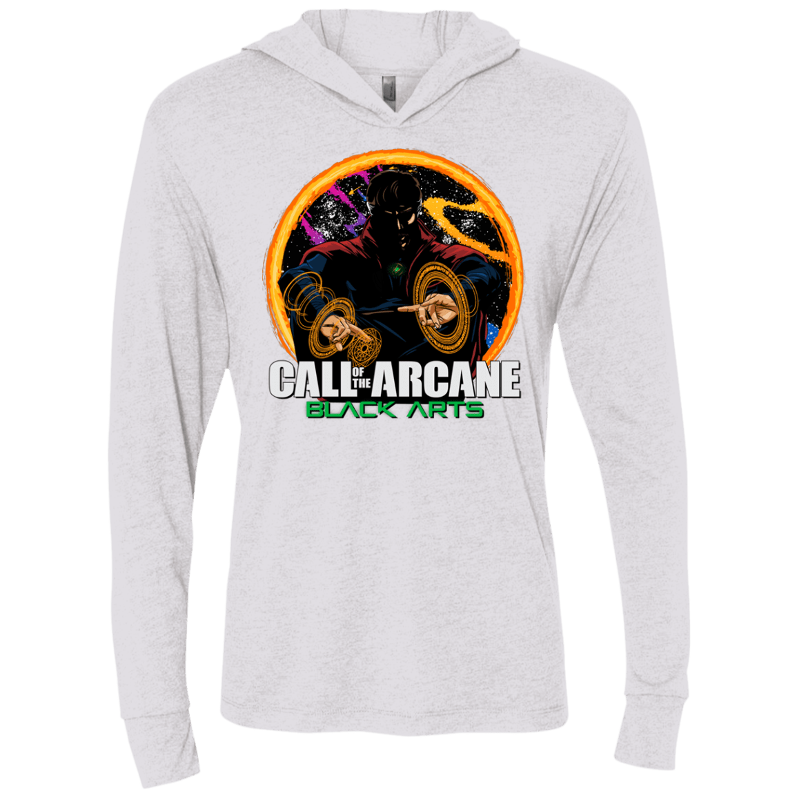 T-Shirts Heather White / X-Small Black arts Triblend Long Sleeve Hoodie Tee