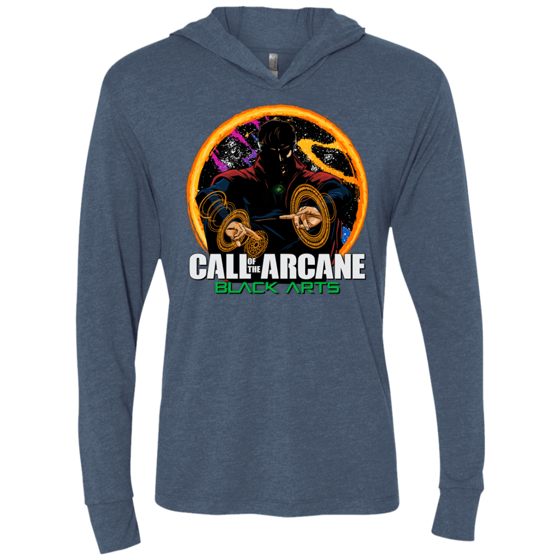 T-Shirts Indigo / X-Small Black arts Triblend Long Sleeve Hoodie Tee