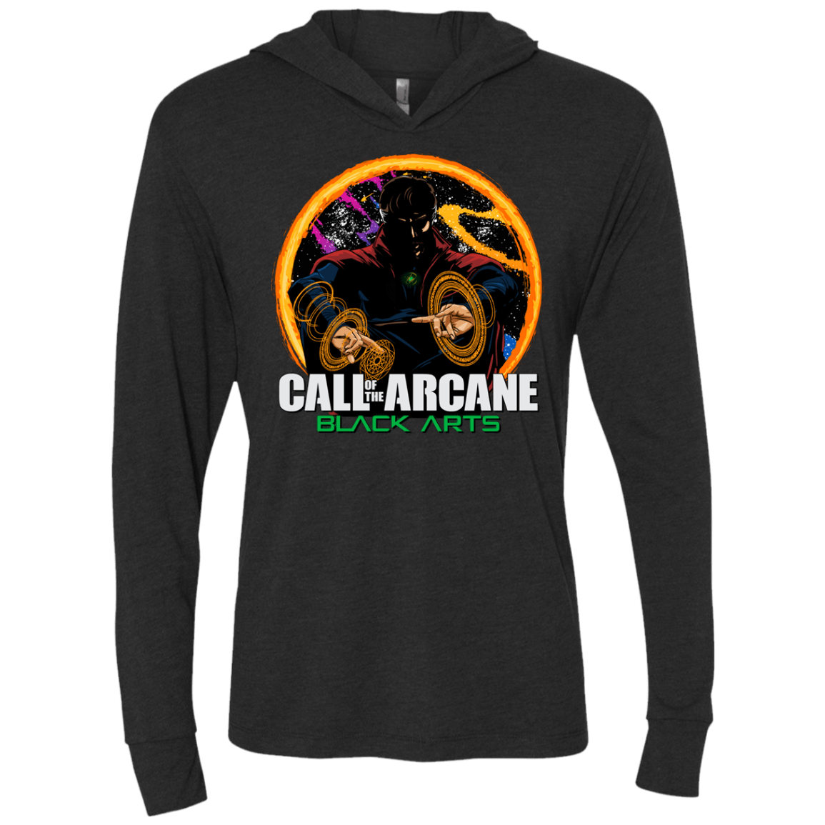 T-Shirts Vintage Black / X-Small Black arts Triblend Long Sleeve Hoodie Tee