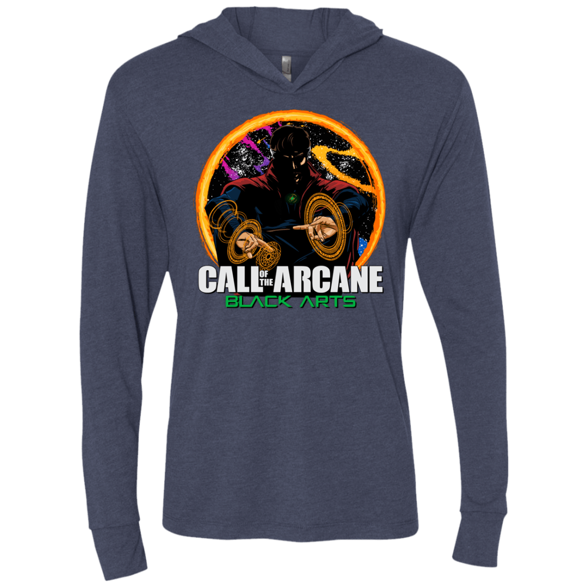 T-Shirts Vintage Navy / X-Small Black arts Triblend Long Sleeve Hoodie Tee