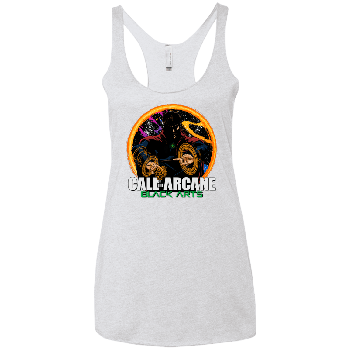 T-Shirts Heather White / X-Small Black arts Women's Triblend Racerback Tank