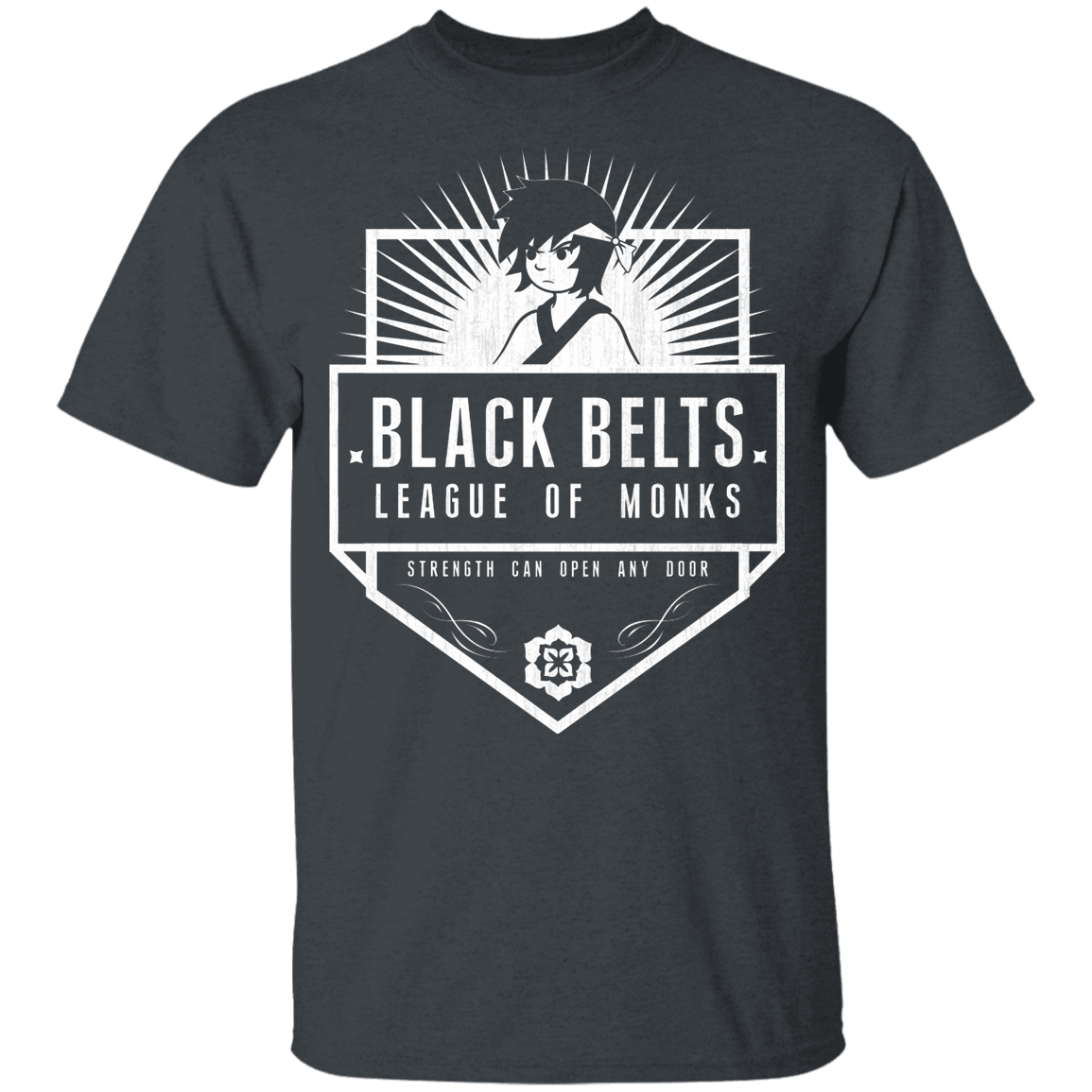 T-Shirts Dark Heather / YXS Black Belts League of Monks Youth T-Shirt