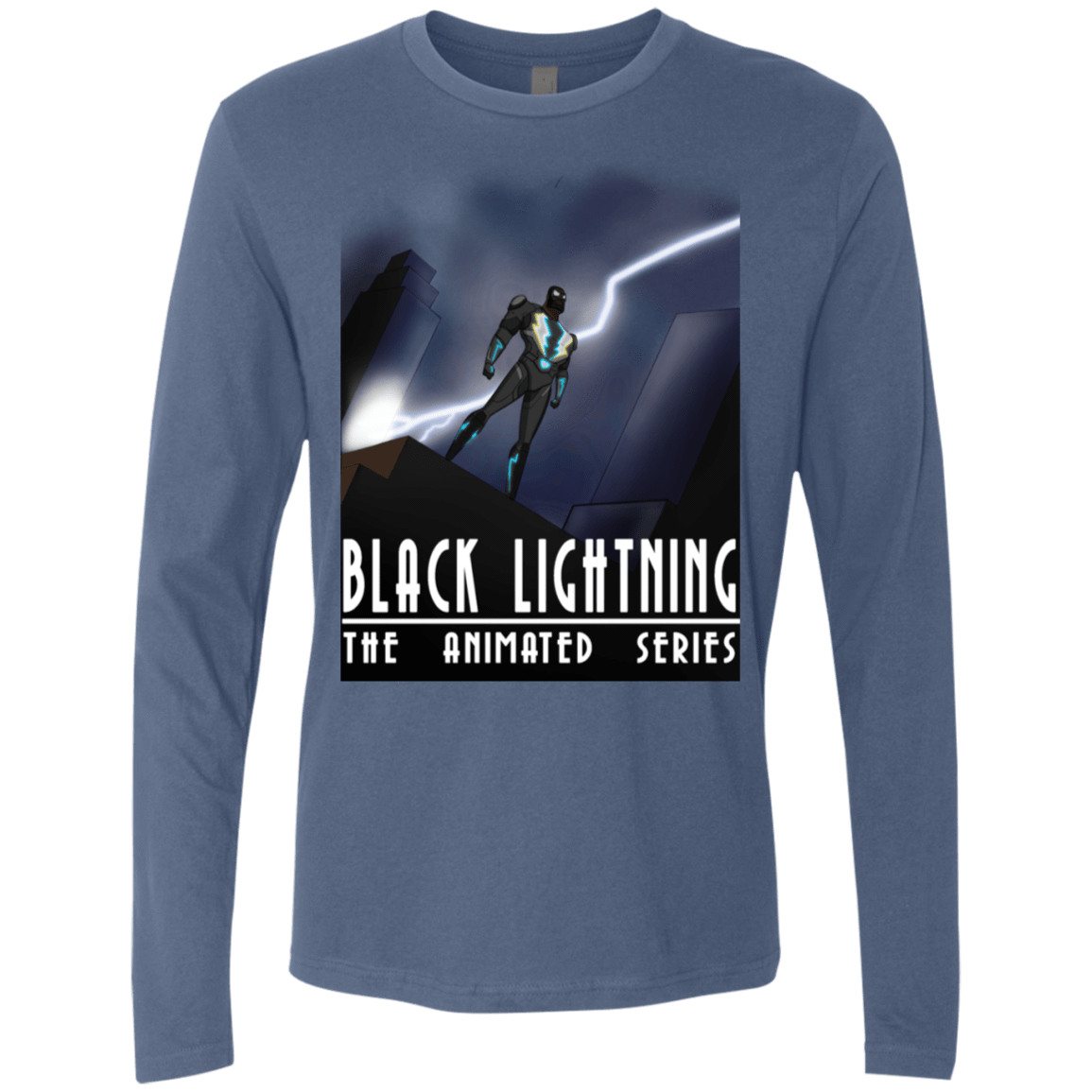 T-Shirts Indigo / S Black Lightning Series Men's Premium Long Sleeve