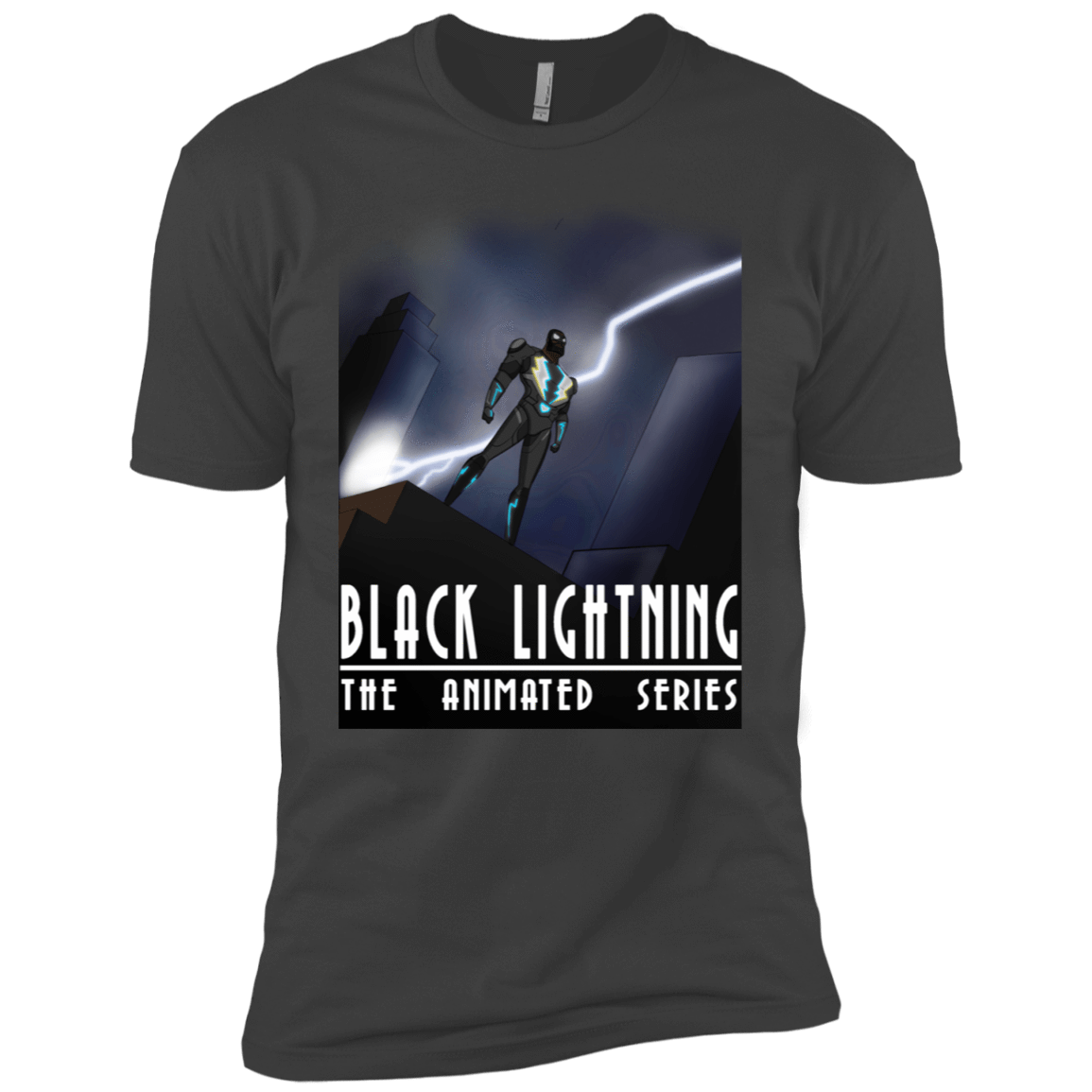 T-Shirts Heavy Metal / X-Small Black Lightning Series Men's Premium T-Shirt