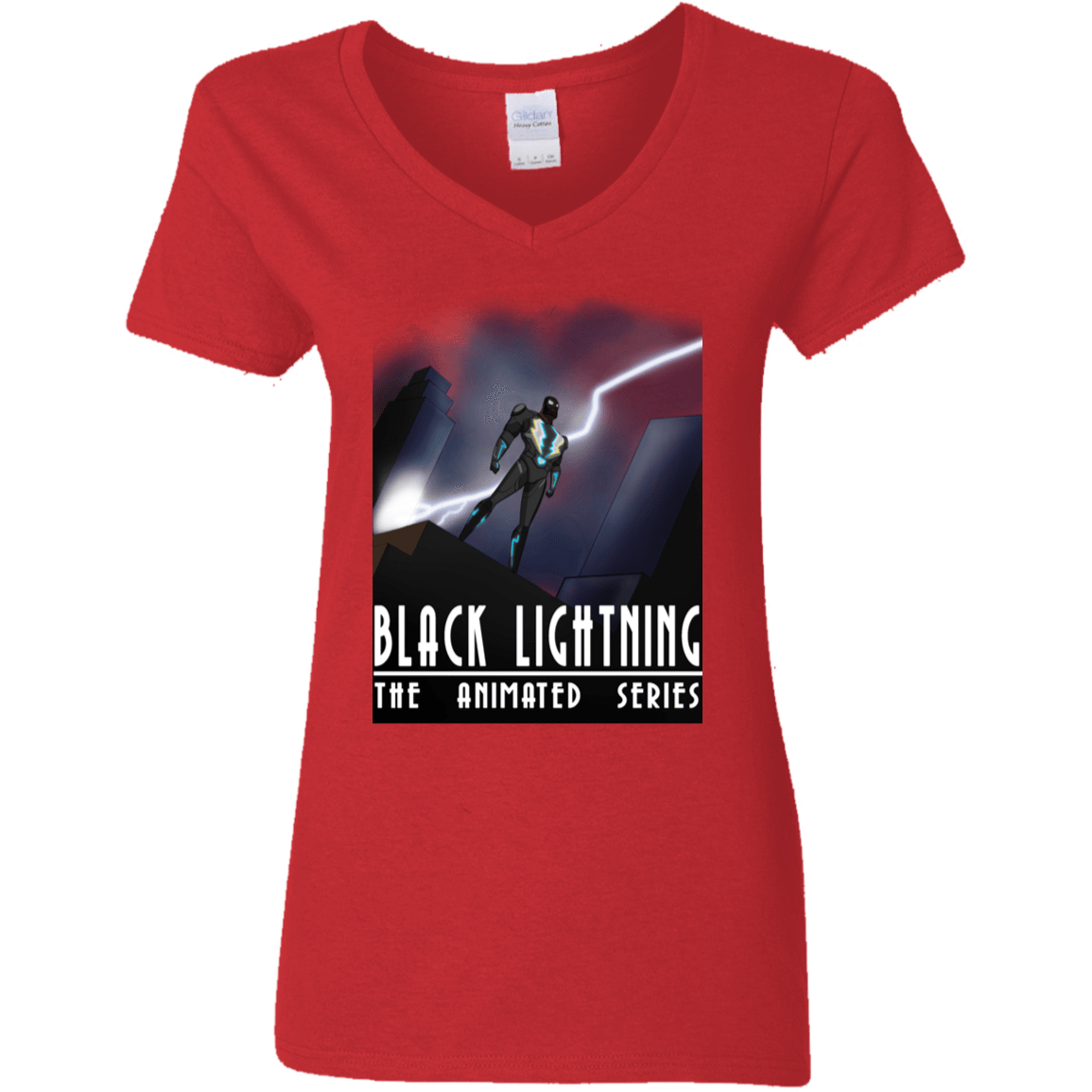 T-Shirts Red / S Black Lightning Series Women's V-Neck T-Shirt