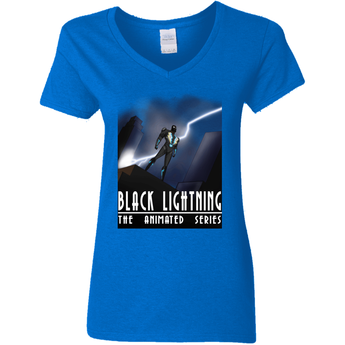T-Shirts Royal / S Black Lightning Series Women's V-Neck T-Shirt