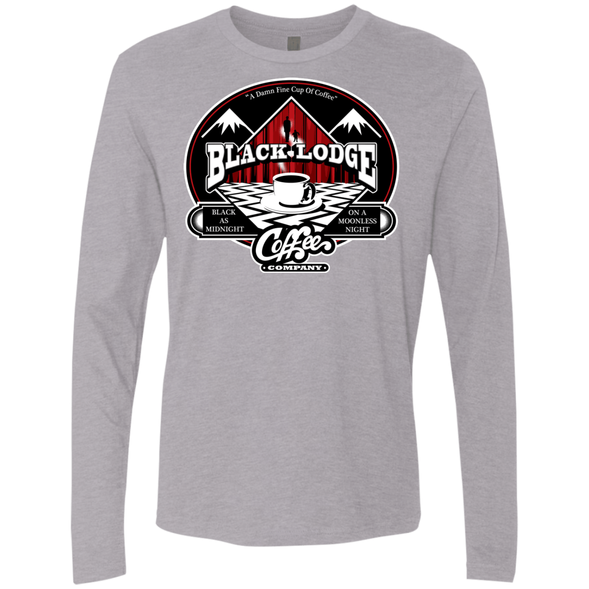 T-Shirts Heather Grey / Small Black Lodge Coffee Company Men's Premium Long Sleeve