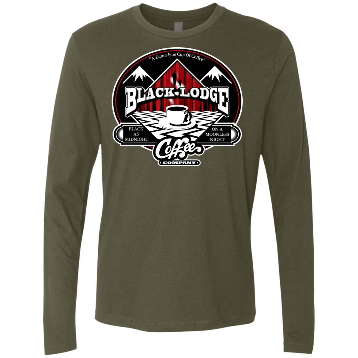 T-Shirts Military Green / Small Black Lodge Coffee Company Men's Premium Long Sleeve