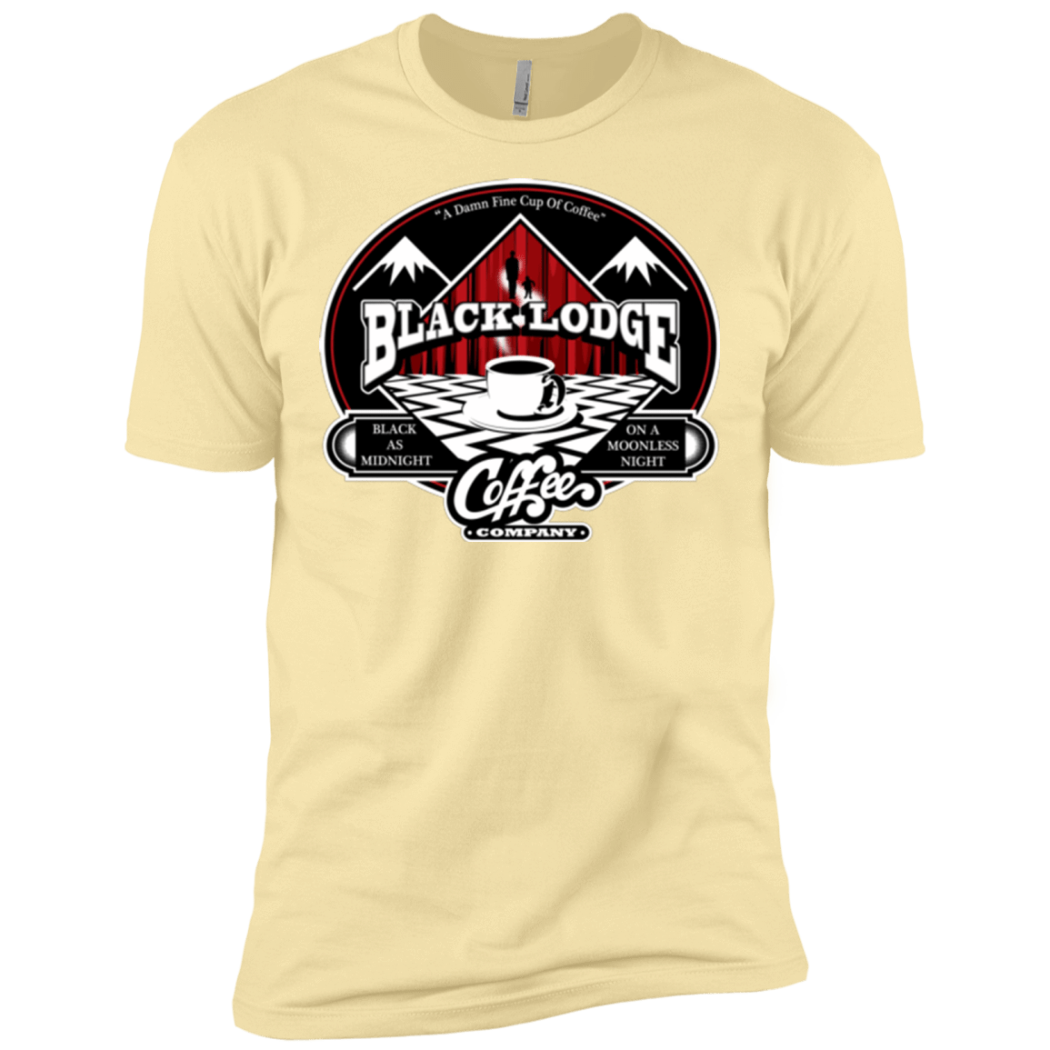 T-Shirts Banana Cream / X-Small Black Lodge Coffee Company Men's Premium T-Shirt