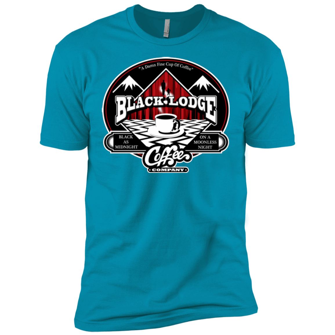 T-Shirts Turquoise / X-Small Black Lodge Coffee Company Men's Premium T-Shirt
