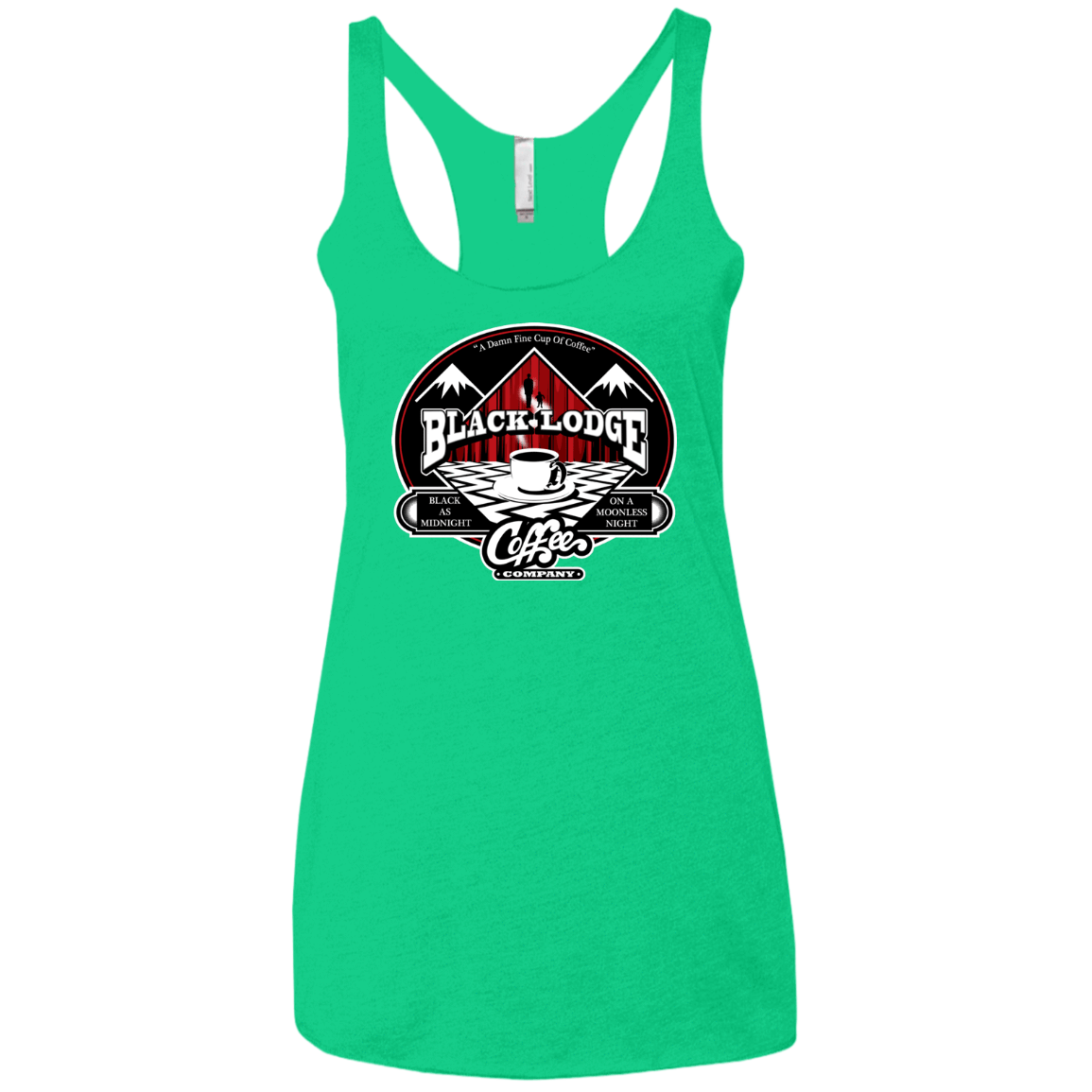 T-Shirts Envy / X-Small Black Lodge Coffee Company Women's Triblend Racerback Tank