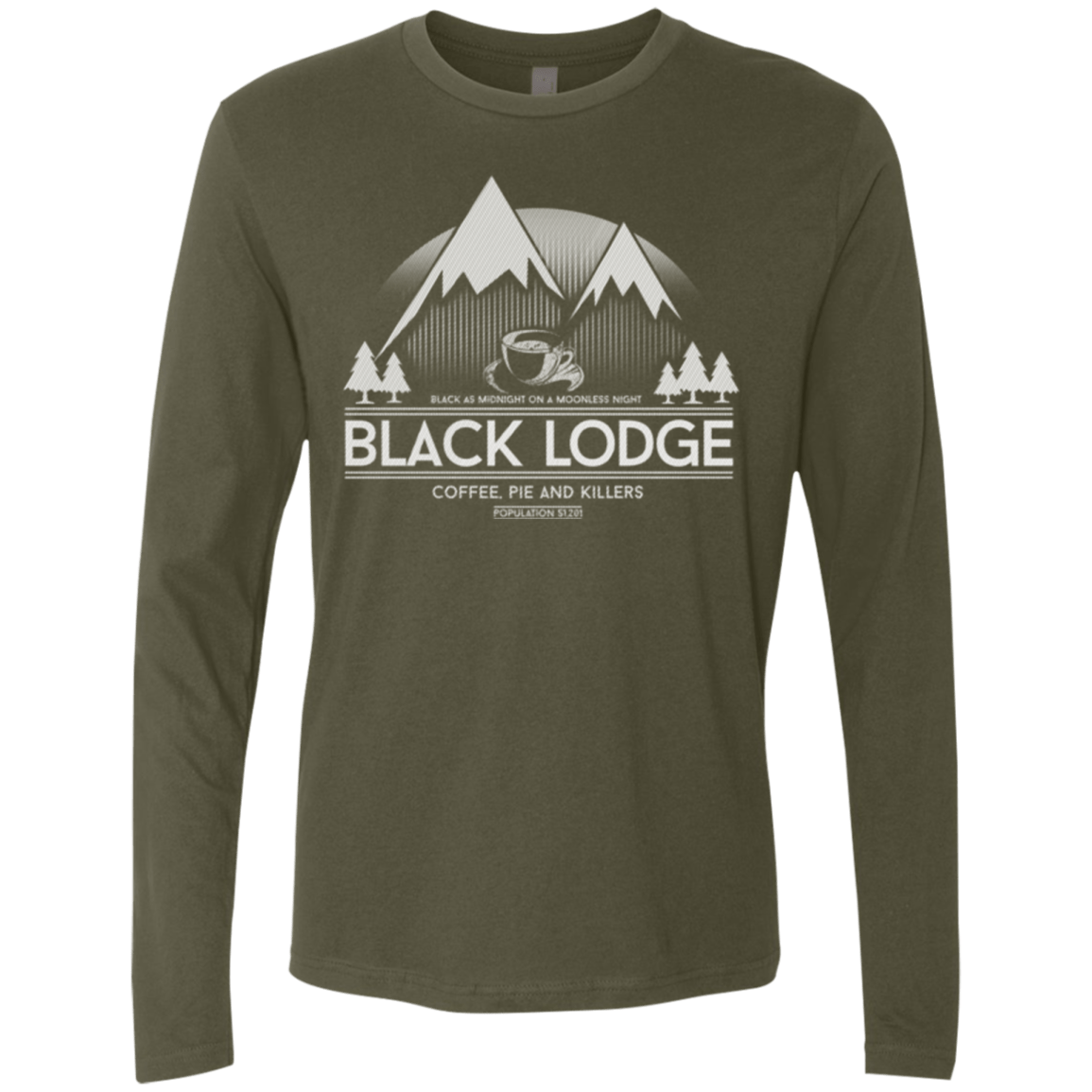 T-Shirts Military Green / Small Black Lodge Men's Premium Long Sleeve