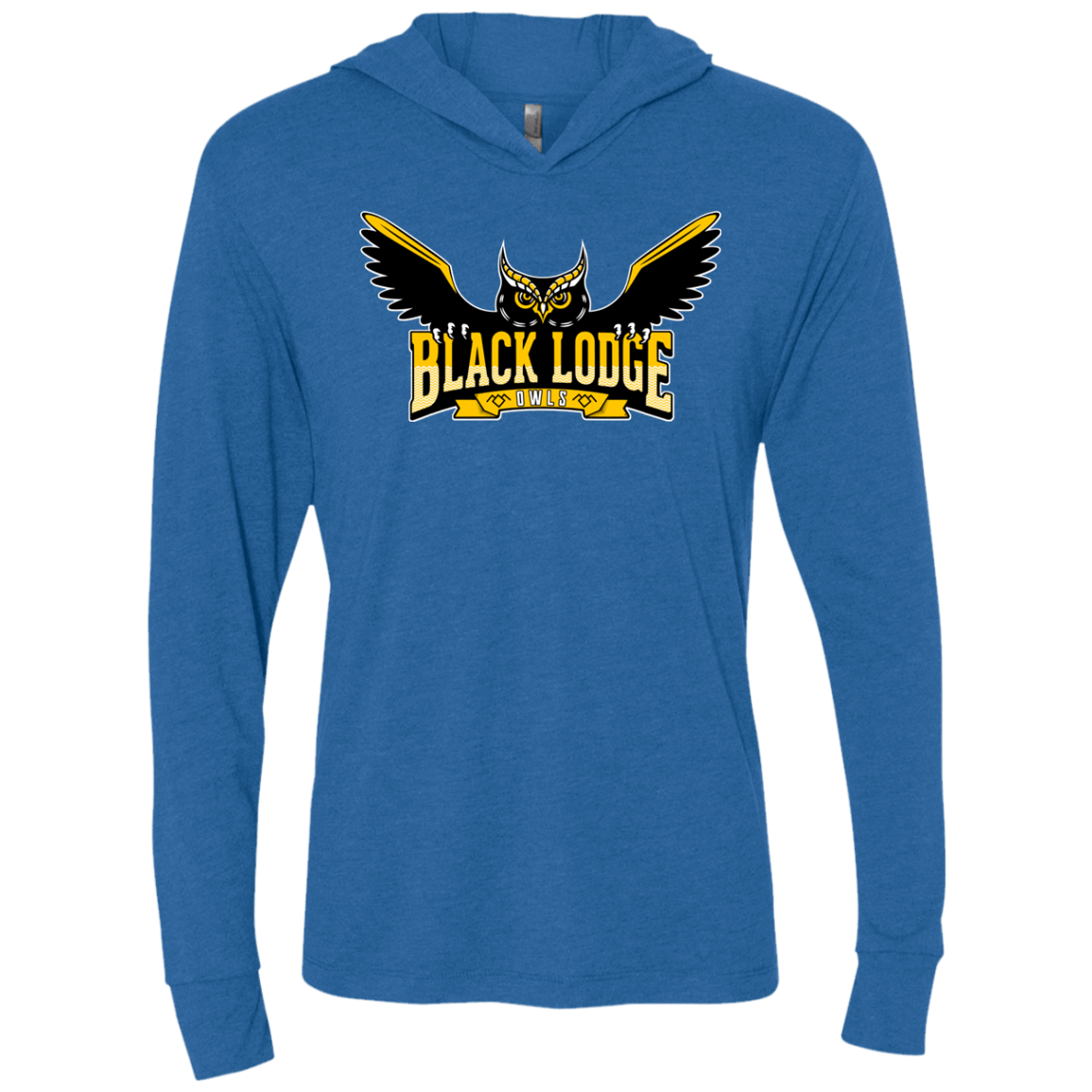 T-Shirts Vintage Royal / X-Small Black Lodge Owls Triblend Long Sleeve Hoodie Tee