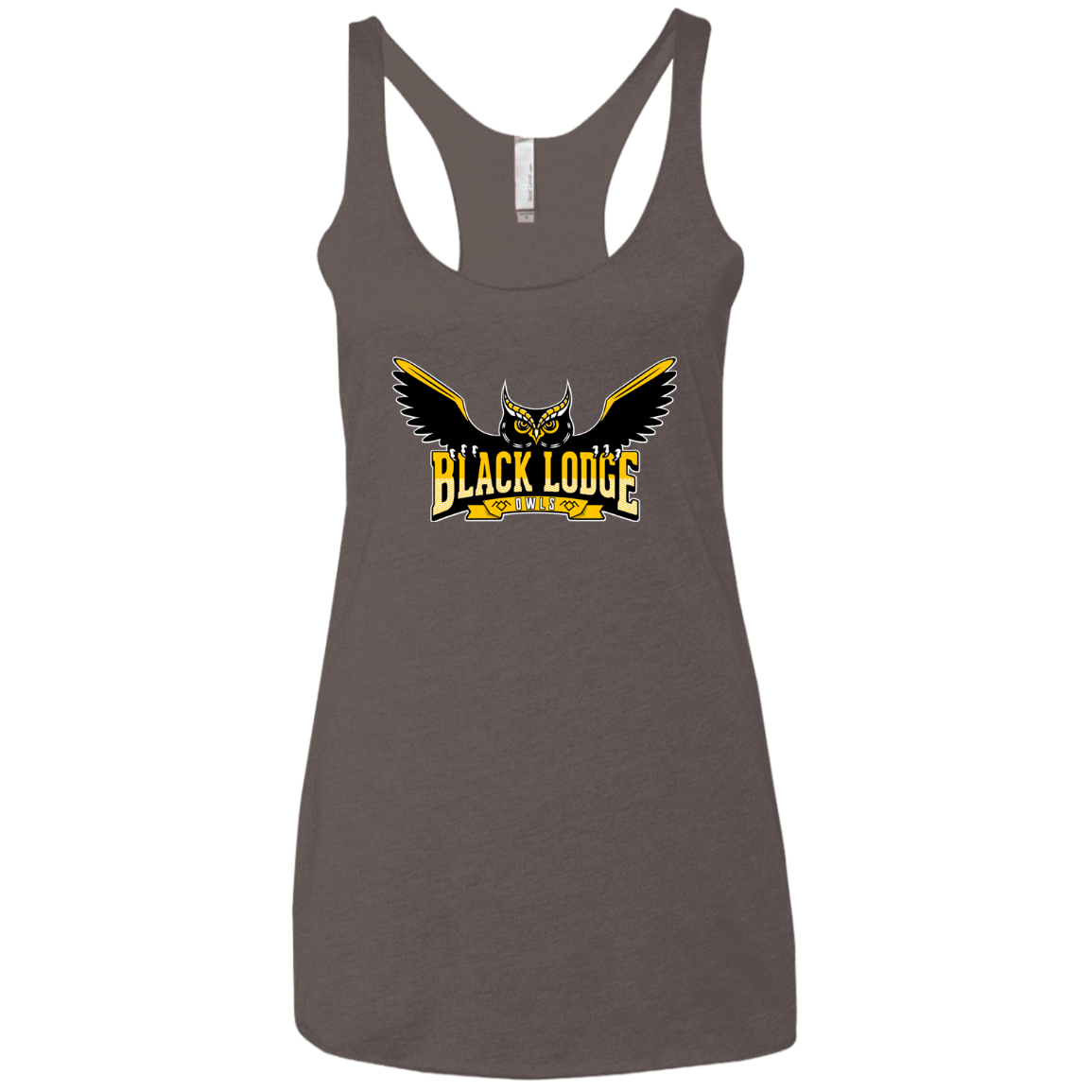 T-Shirts Macchiato / X-Small Black Lodge Owls Women's Triblend Racerback Tank
