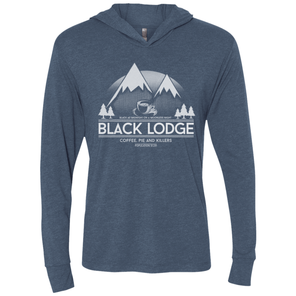 T-Shirts Indigo / X-Small Black Lodge Triblend Long Sleeve Hoodie Tee