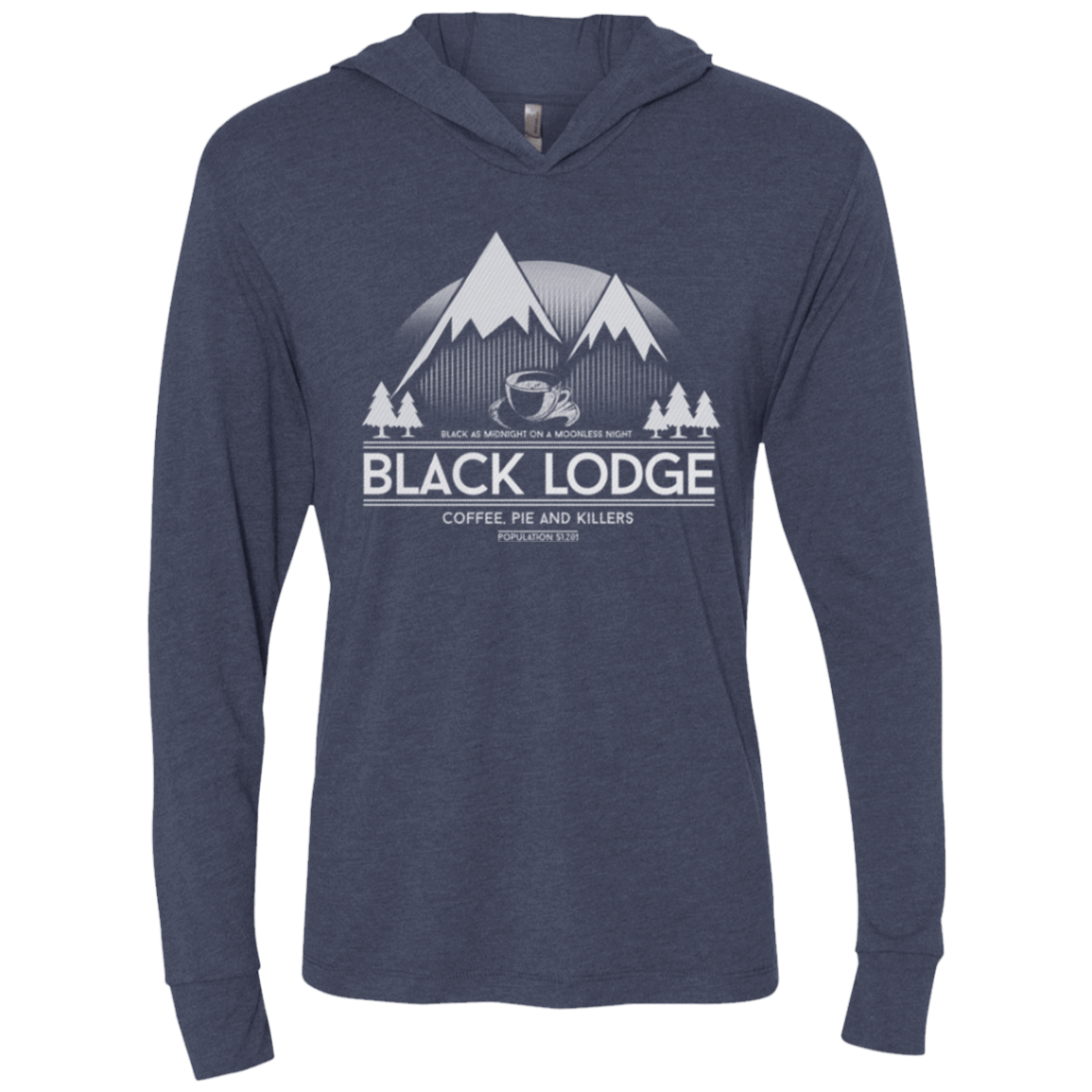 T-Shirts Vintage Navy / X-Small Black Lodge Triblend Long Sleeve Hoodie Tee