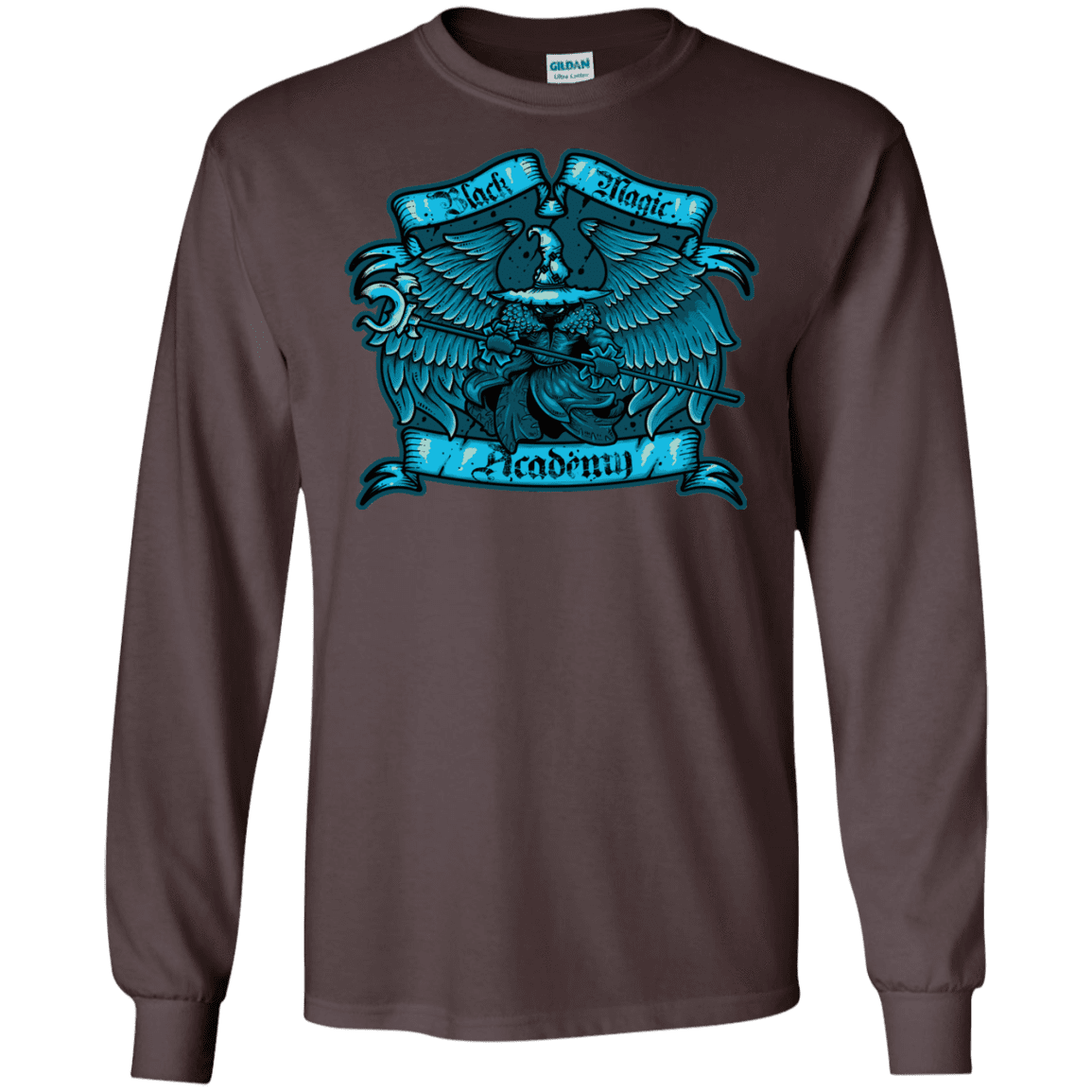 T-Shirts Dark Chocolate / S Black Magic Academy Men's Long Sleeve T-Shirt