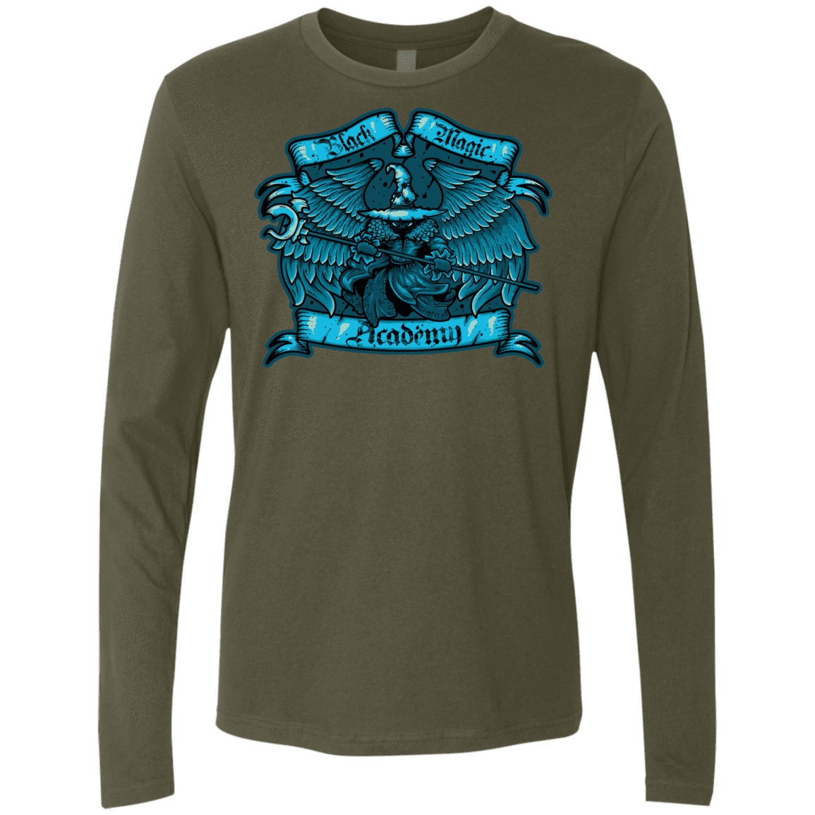 T-Shirts Military Green / S Black Magic Academy Men's Premium Long Sleeve