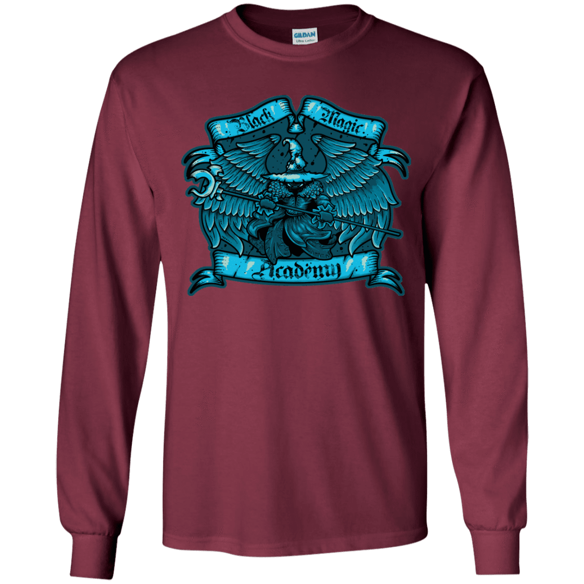 T-Shirts Maroon / YS Black Magic Academy Youth Long Sleeve T-Shirt