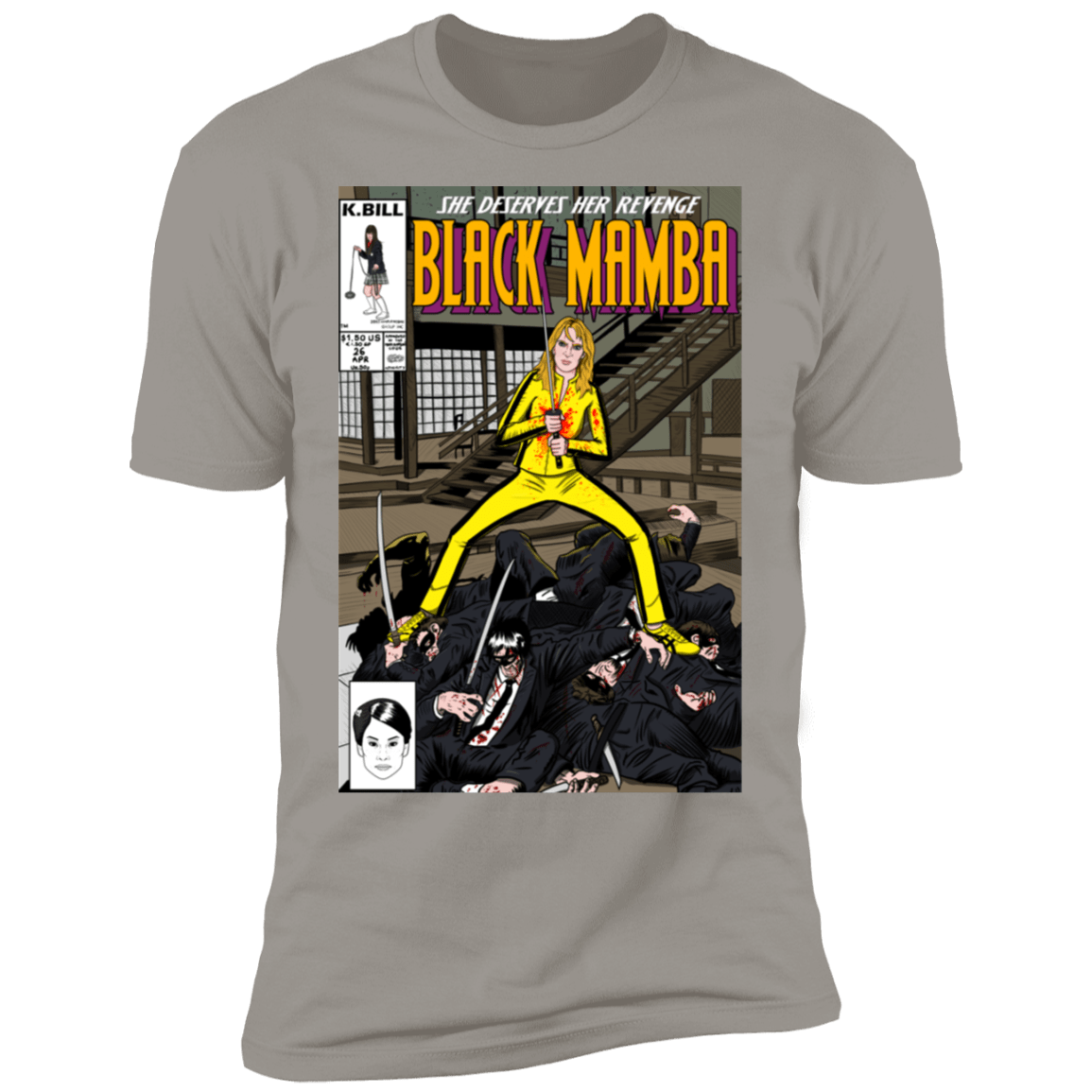 T-Shirts Light Grey / S Black Mamba Men's Premium T-Shirt