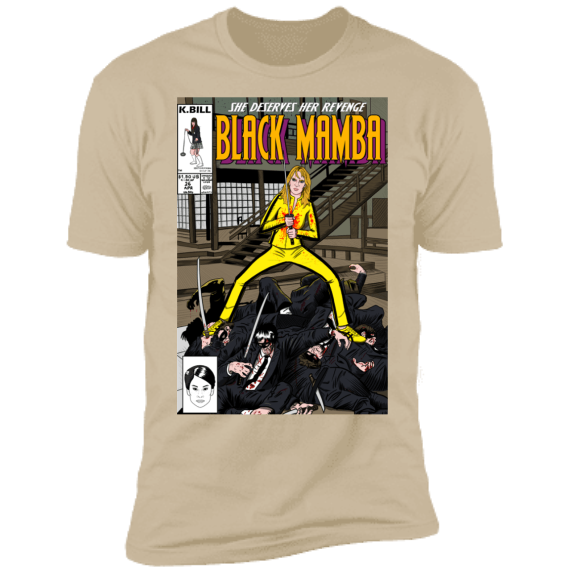 T-Shirts Sand / S Black Mamba Men's Premium T-Shirt