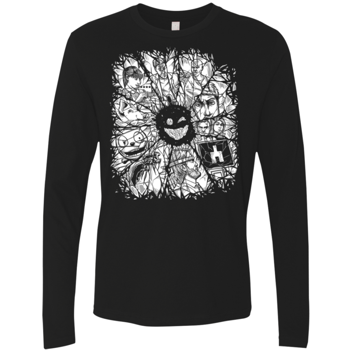 T-Shirts Black / S Black Mirror Men's Premium Long Sleeve