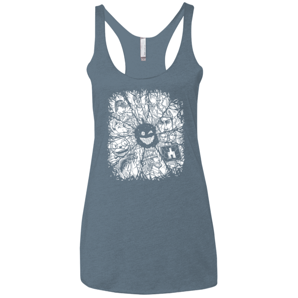 T-Shirts Indigo / X-Small Black Mirror Women's Triblend Racerback Tank
