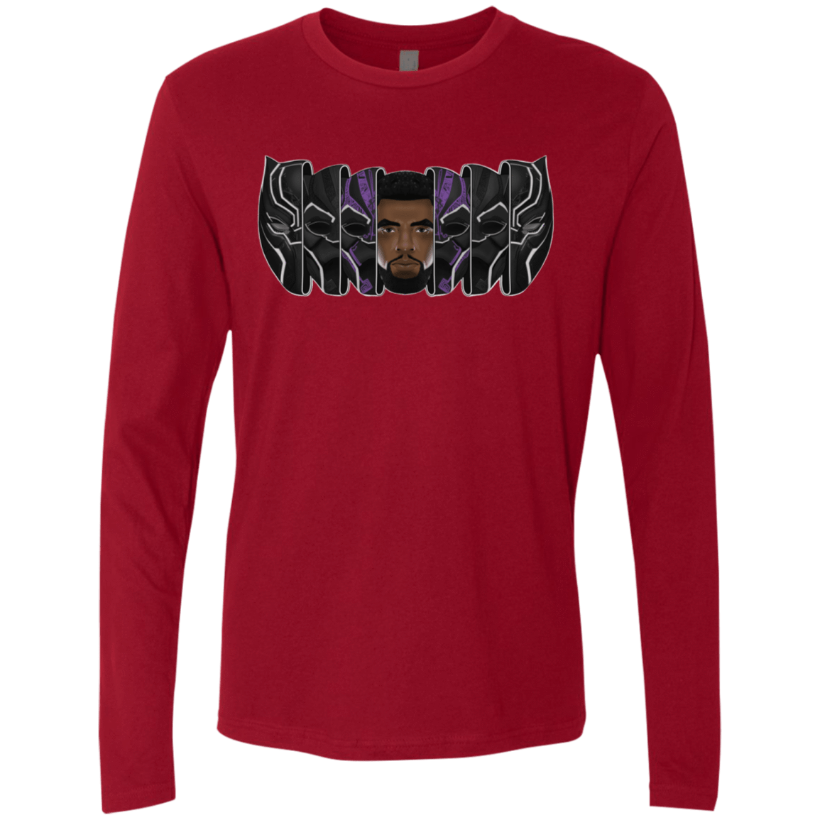 T-Shirts Cardinal / S Black Panther Mask Men's Premium Long Sleeve