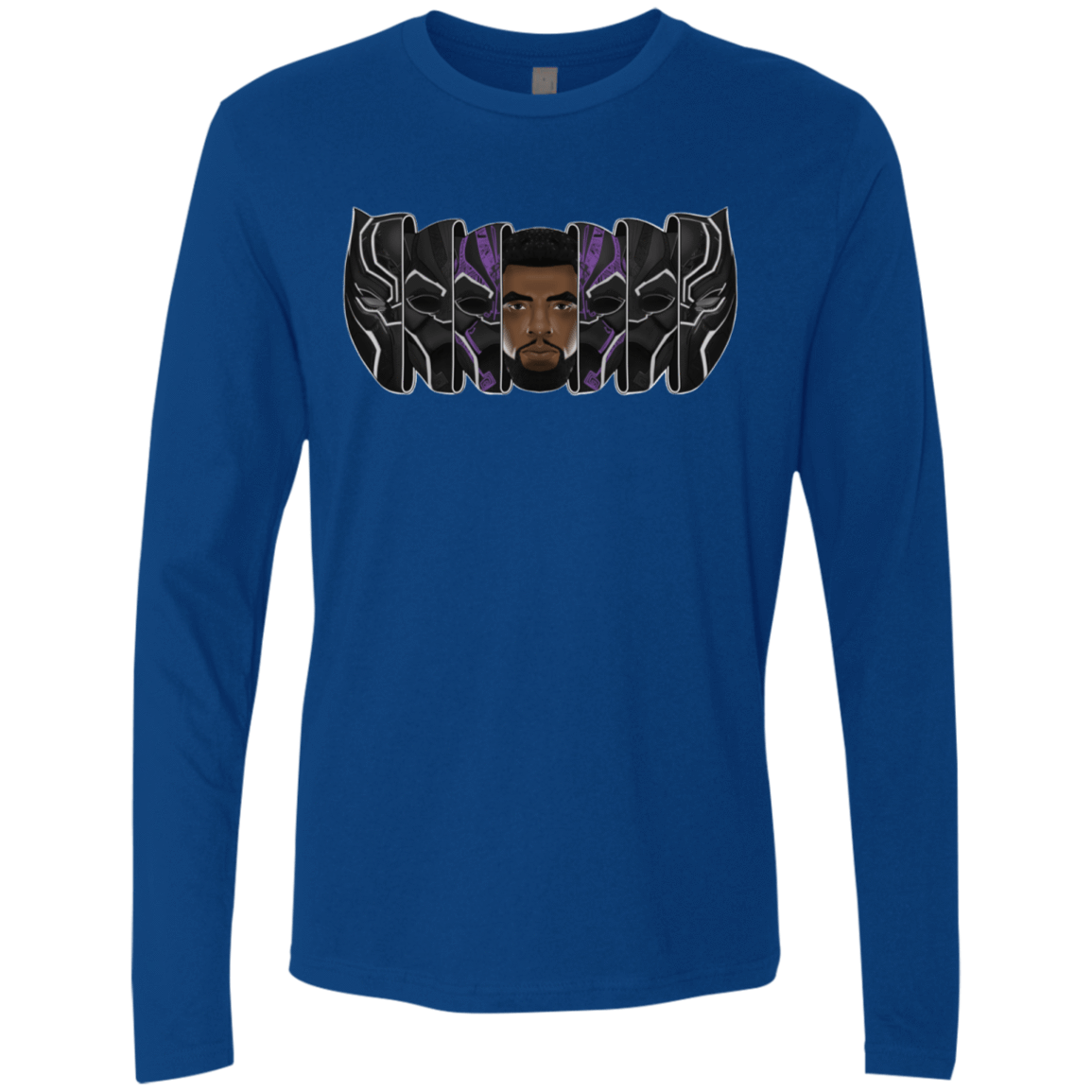 T-Shirts Royal / S Black Panther Mask Men's Premium Long Sleeve