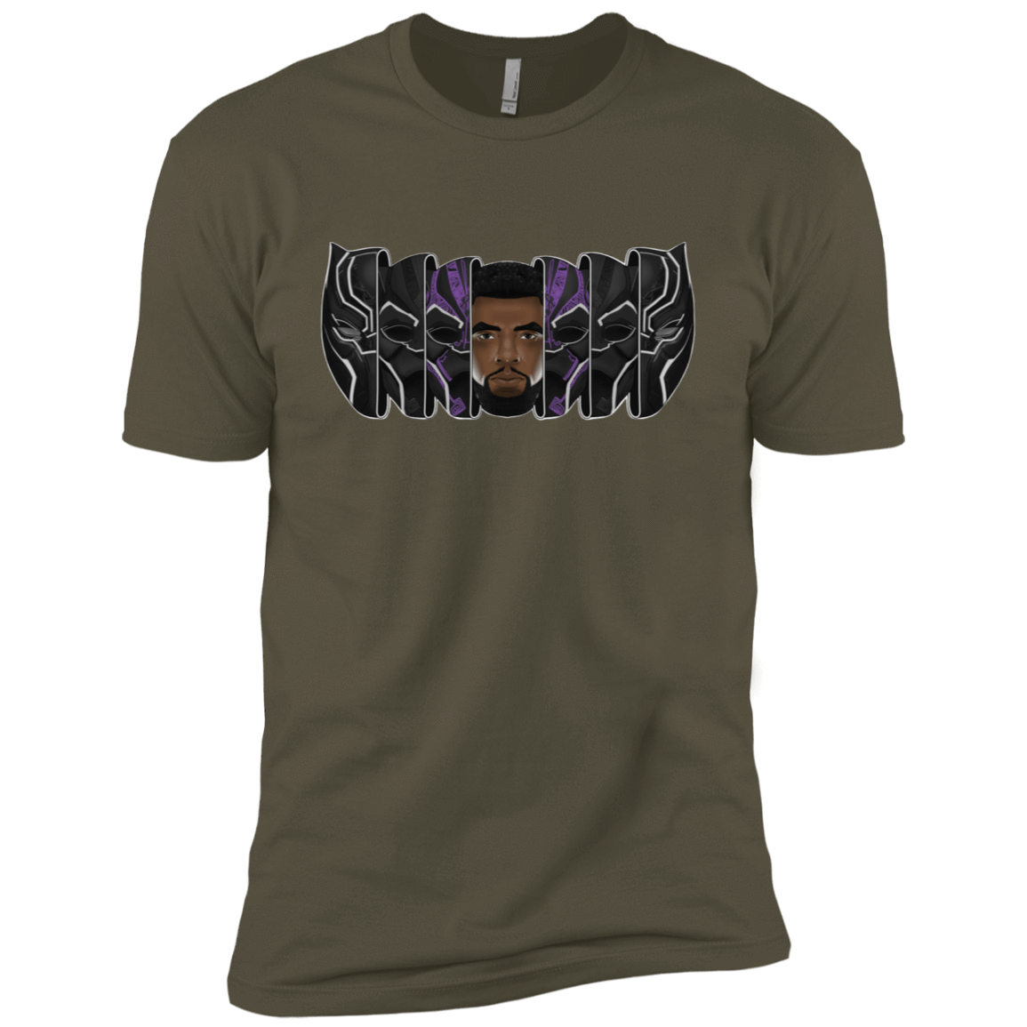 T-Shirts Military Green / X-Small Black Panther Mask Men's Premium T-Shirt