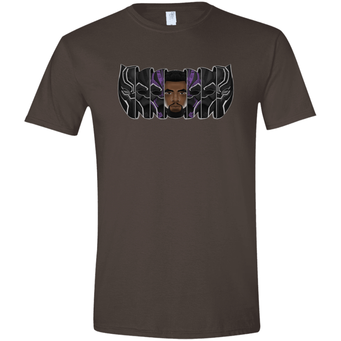 T-Shirts Dark Chocolate / S Black Panther Mask Men's Semi-Fitted Softstyle